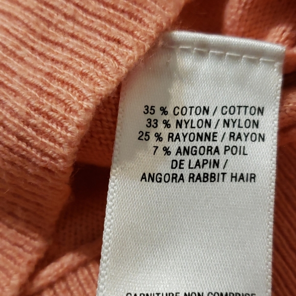 Coral cotton/angora blend sweater top - Picture 4 of 4